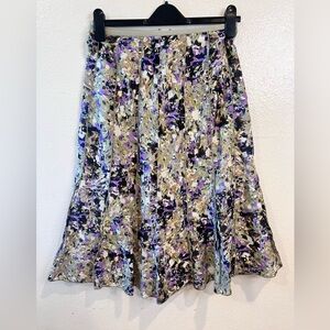 Nicname Floral silk midi skirt